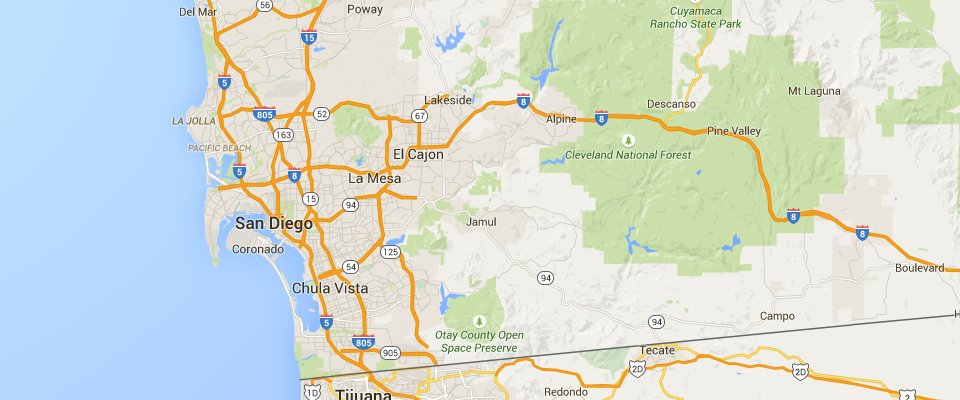 San Diego Dumpster Rental Service Area Map